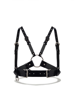 Black Patent Double Buckle Harness